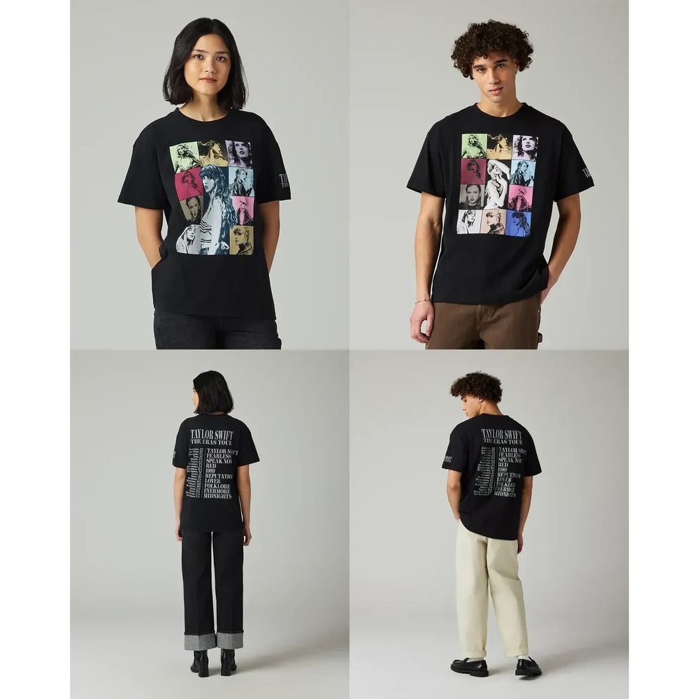 Taylor Swift The Eras Tour Through LA Merch T-Shirt Unisex M Black Short Sleeve